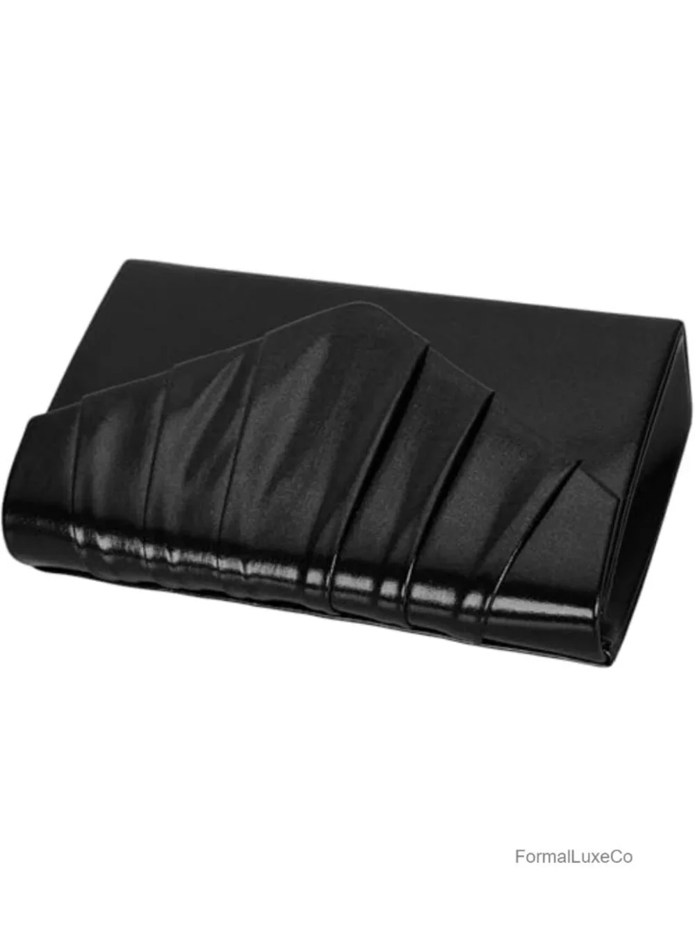 Metallic PU Leather Pleated Flap Envelope Clutch Purse Wedding Prom Party